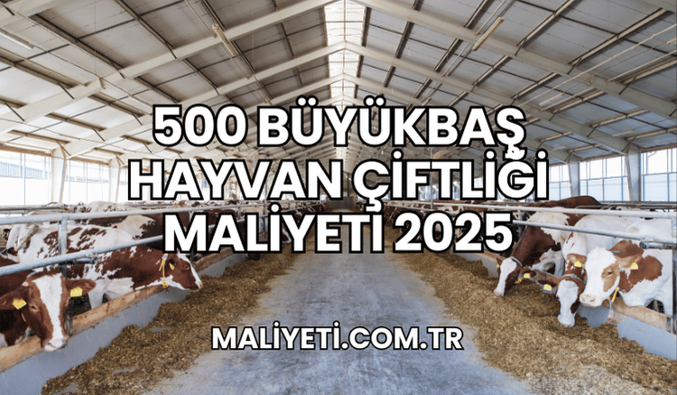 500 Büyükbaş Hayvan Çiftliği Maliyeti 2025